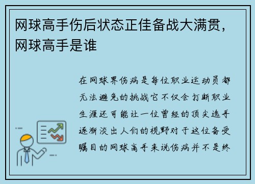 网球高手伤后状态正佳备战大满贯，网球高手是谁